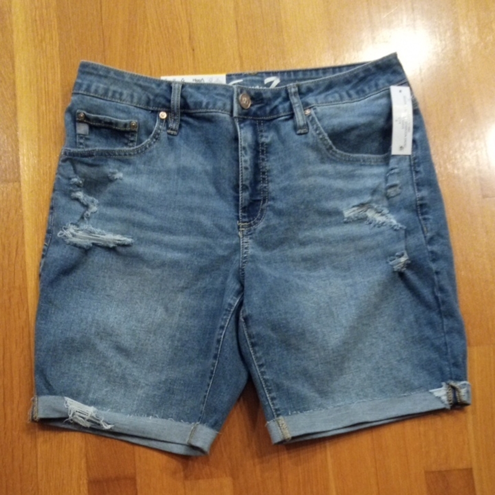 NWT Seven Denim Distressed Women's Bermudas 8